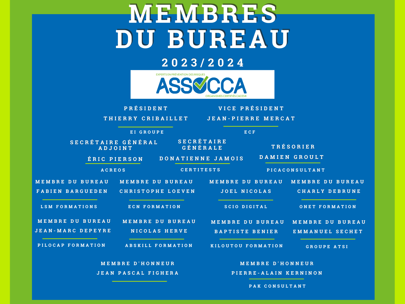 Membres du bureau assocca 8